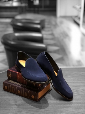 【ミッドランドスクエア店】SALE:綺麗なスエードネイビーslip-on『悠一』